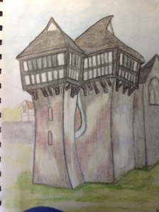 "Elizabethan Watchtower at Woodhall", from the Notebooks of Susan Ruth